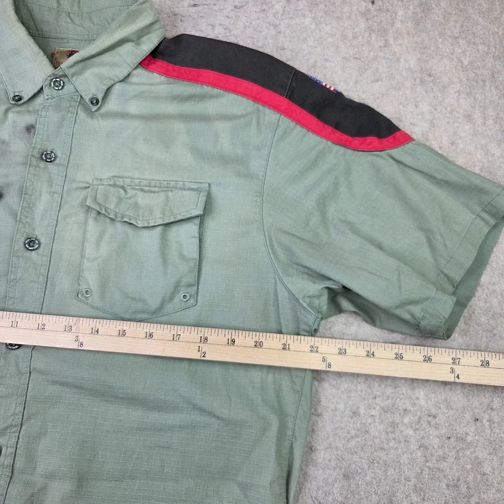TRAIL LIFE USA Troop Uniform Shirt Adult M Ripstop Fabric Scouts USA Patch